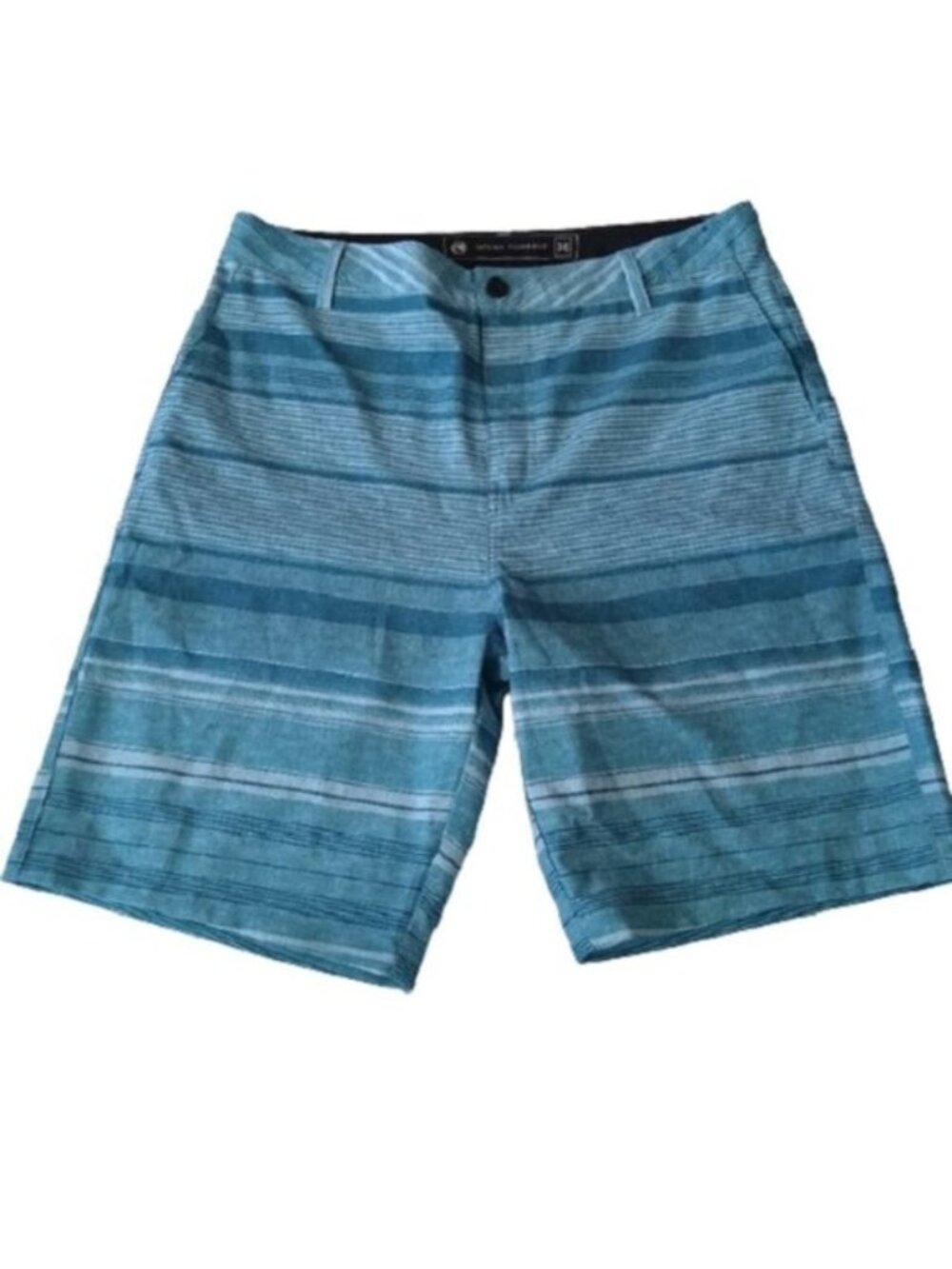 Ocean Current Blue Stripes Board Shorts, size 36